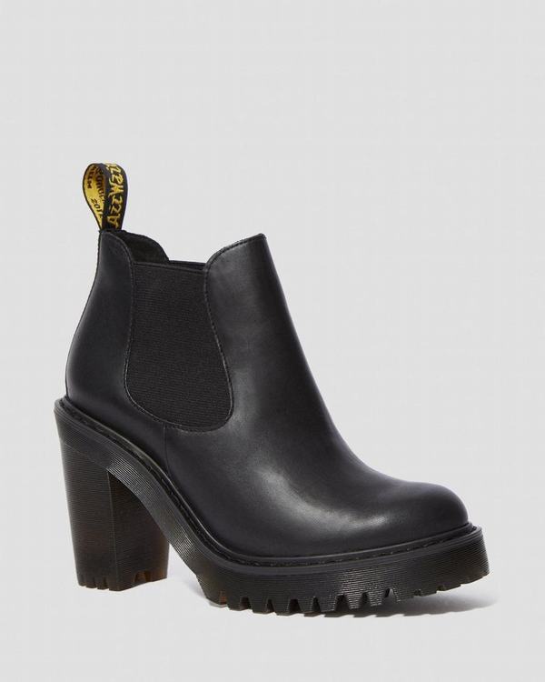 Dr Martens Dámské Boty Na Vysokém Podpatku Hurston Černé, CZ-907341